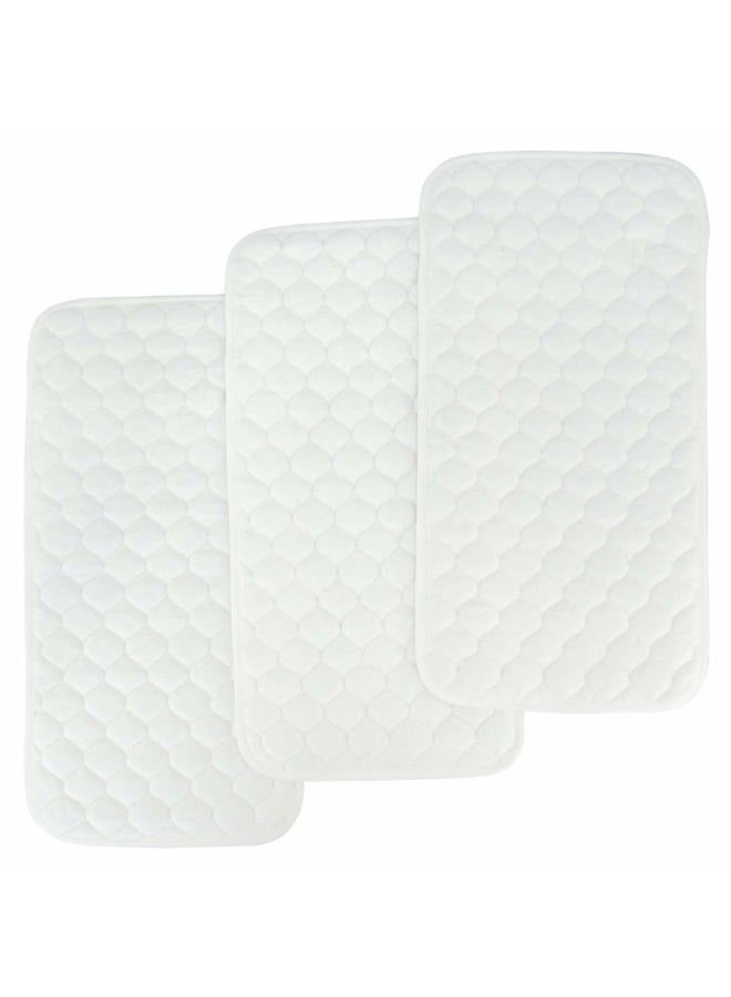 BlueSnail Quilted Thicker Waterproof Changing Pad Liners,3 Count(Snow White 13” x 27”) - Image 1