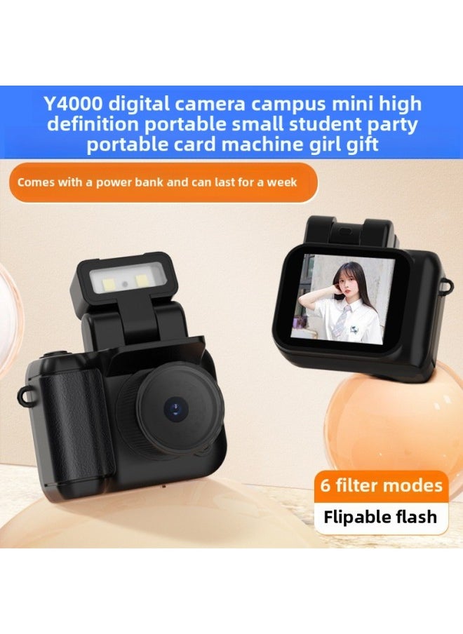 Generic Hot Y4000 Digital Camera Campus Mini HD Portable Student Party Portable Card Machine DV-Body Color:Y4000 Black [without Battery Life]  - Image 2