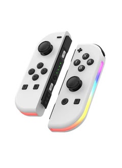 RGB Wireless Controller, 6 Axis Gyro Bluetooth Joystick Controller, Lightweight And Portable Gamepad With Wake Up Function, Dual Vibration Gaming Controller For Nintendo Switch, (White)