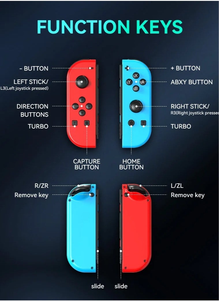 Generic RGB Wireless Controller, 6 Axis Gyro Bluetooth Joystick Controller, Lightweight And Portable Gamepad With Wake Up Function, Dual Vibration Gaming Controller For Nintendo Switch, (White)  - Image 5