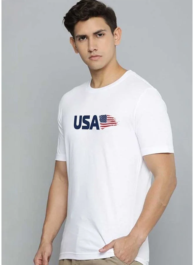 فيردو تيشيرت فيردو قطن نقي رجالي أبيض نصف كم بقصة عادية