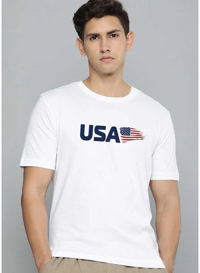 فيردو تيشيرت فيردو قطن نقي رجالي أبيض نصف كم بقصة عادية