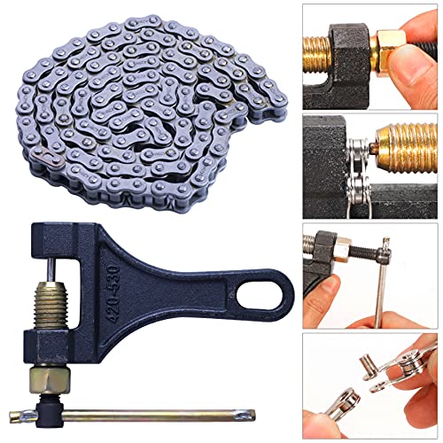 MRELC 428H Motorcycle Chain+ Chain Breaker,116-links Heavy Duty Drive Chain - Image 5