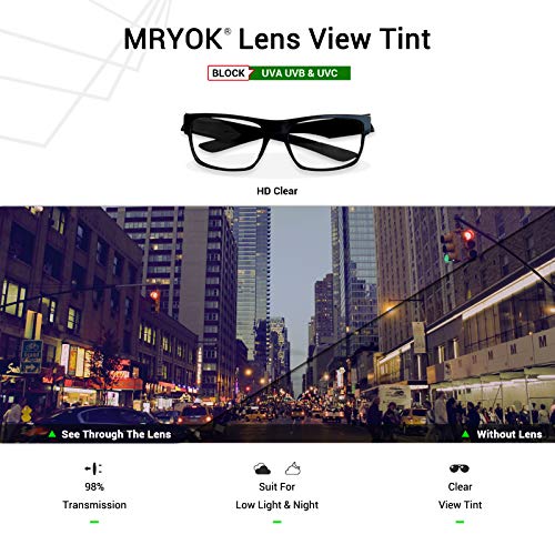 Mryok UV400 Replacement Lenses Compatible with Ray-Ban Meta Wayfarer RW4008 53mm - HD Clear - Image 5
