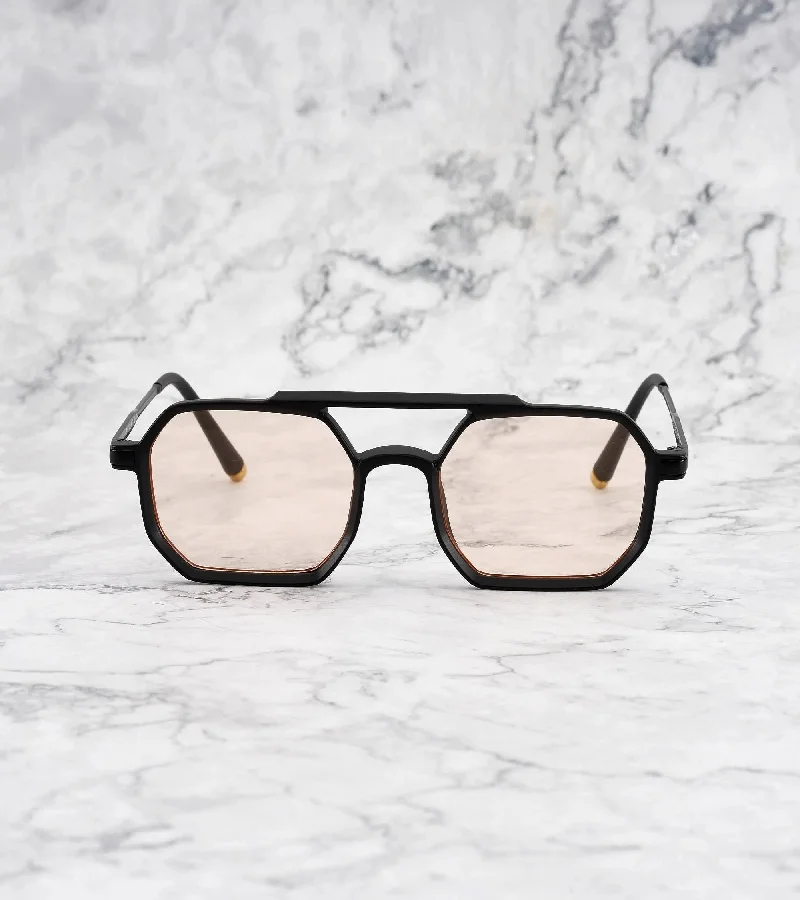 Explicit Poets Explicit Poets Unisex RICHARD Matt Black - Peach Stylish Sunglasses, 40EP2