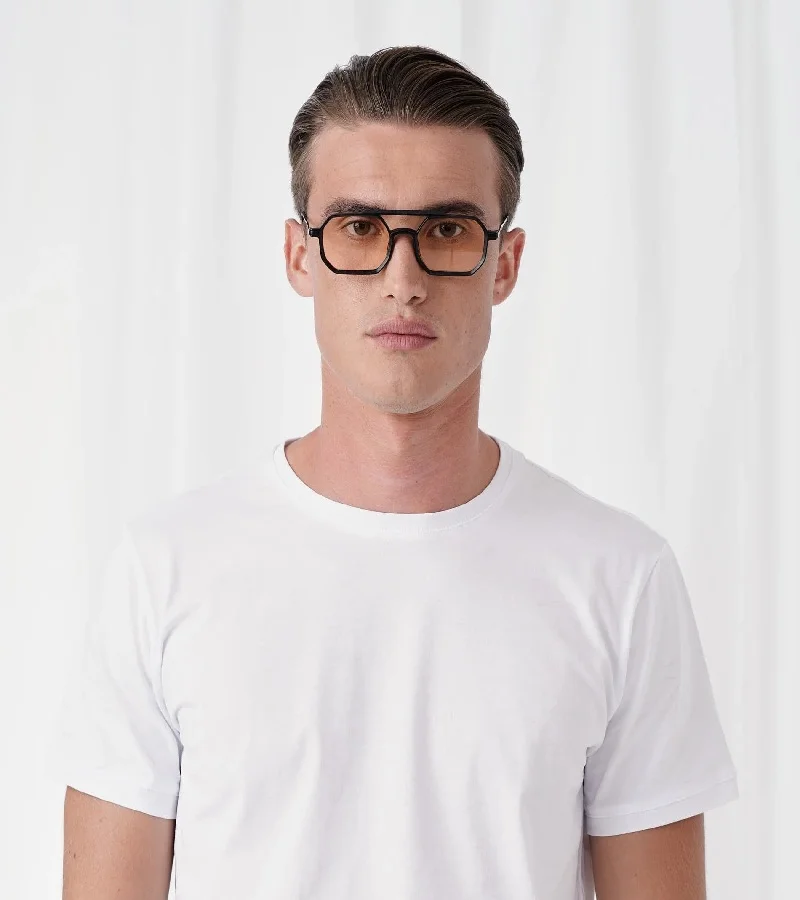 Explicit Poets  Explicit Poets Unisex RICHARD Matt Black - Peach Stylish Sunglasses, 40EP2  | Best Price UAE