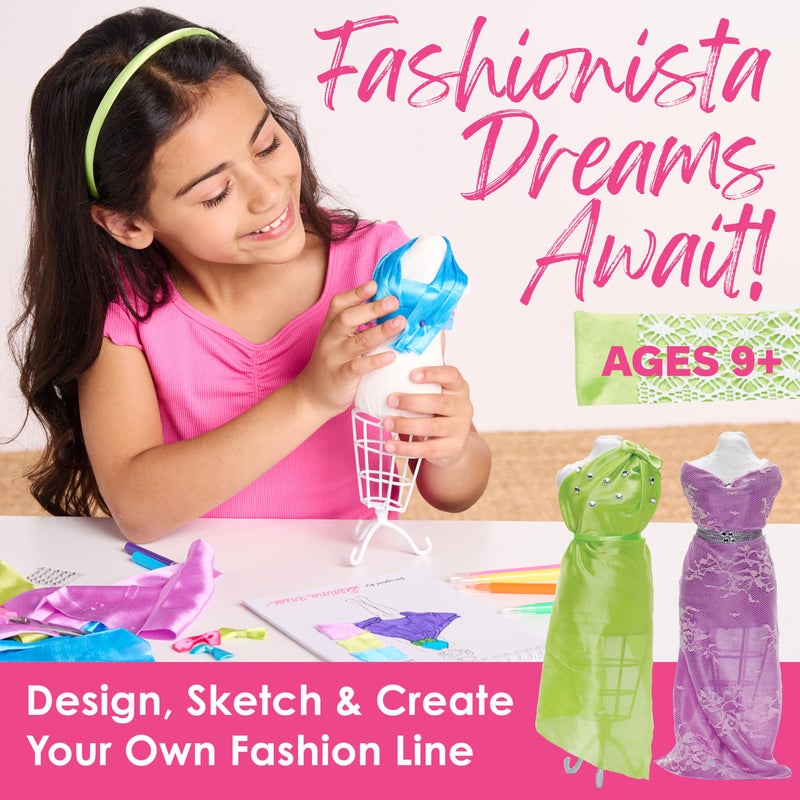Creativity for Kids Designed by You Fashion Studio DIY Fashion Designer Craft Kit for Girls Dress Design Toy  Sewing Set for Kids Gifts and Toys for Girls Ages 9 - Image 3