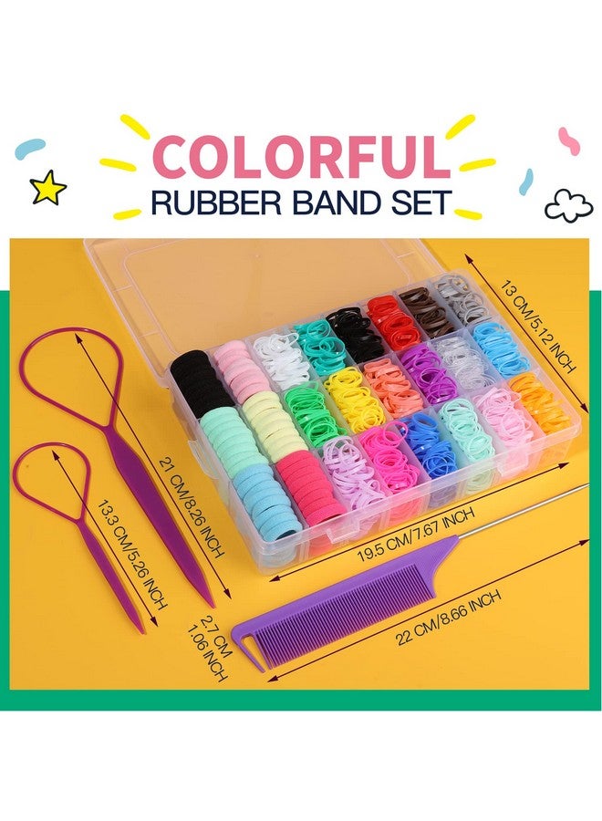 YGDZ Elastic Hair Bands 1500Pcs Rubber Bands For Hair 80Pcs Cotton Toddler Hair Ties Colorful Small Ponytail Holders Hair Accessories For Girl Toddler - Image 2
