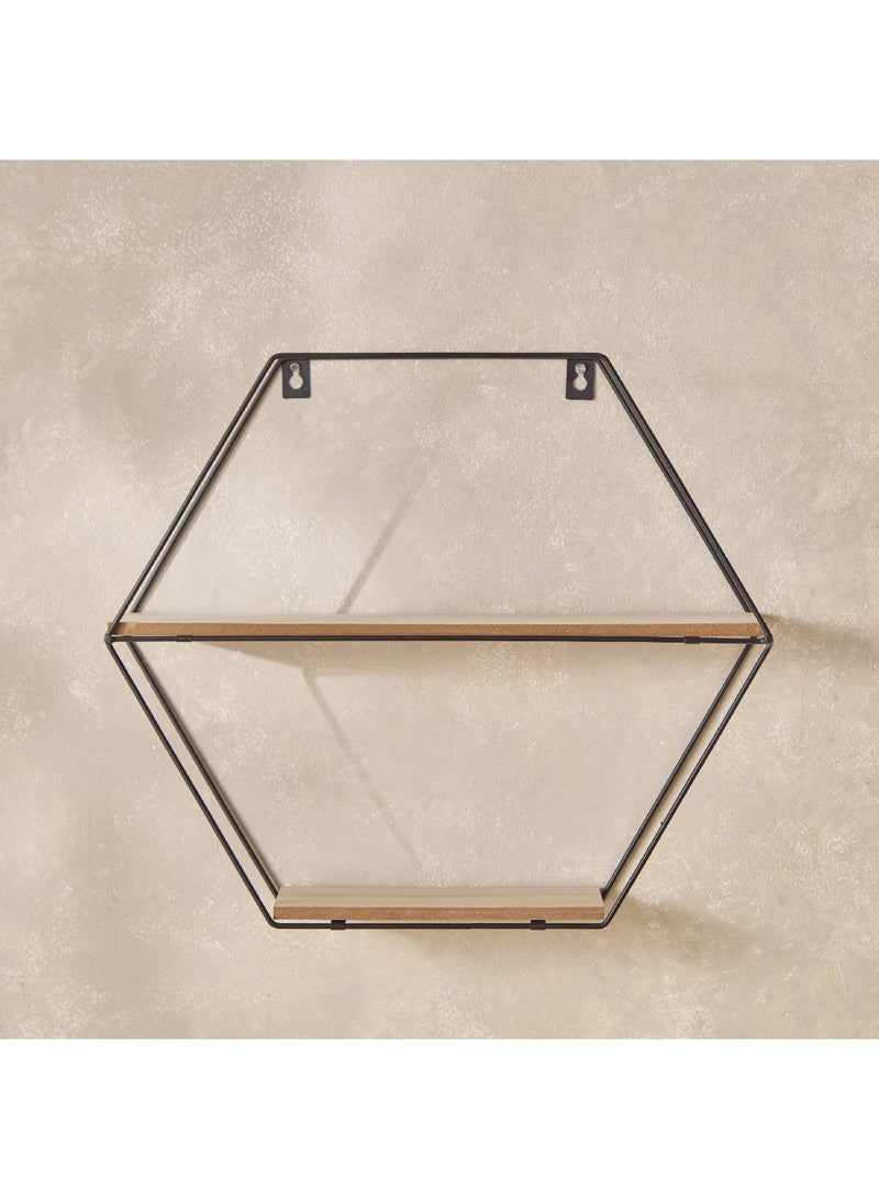 Home Box Sera Foldable Metal Wall Shelf with MDF Boards 46 x 40 x 10 cm  - Image 2