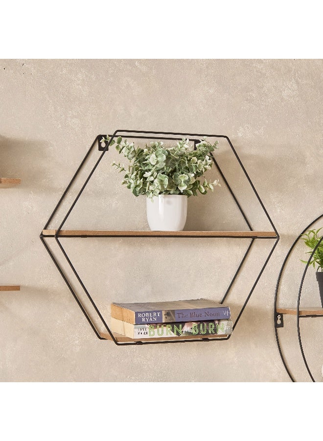 Home Box Sera Foldable Metal Wall Shelf with MDF Boards 46 x 40 x 10 cm - Image 1