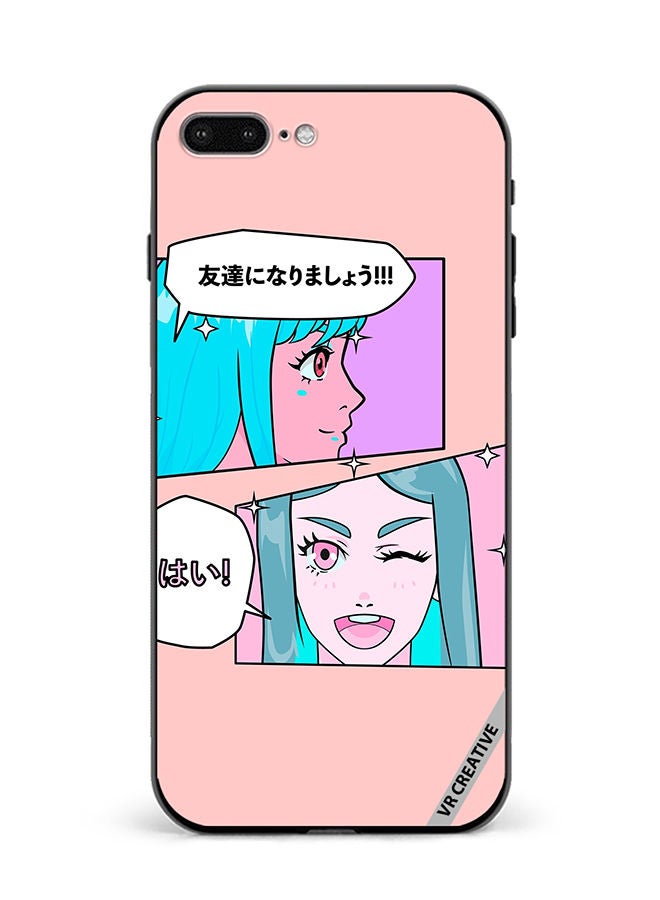 VR CREATIVE Protective Case Cover For Apple iPhone 7 Plus/8 Plus Cute Pastel Collage With Manga Comics Frames With Anime Characters Design Multicolour - Image 1