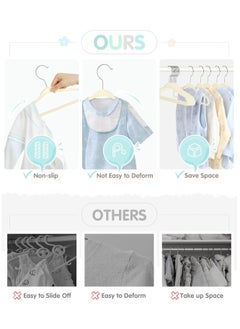 TYCOM \Kids Velvet Clothes Hangers 50 Pack  Thin Space Saving Coats Clothes Hangers Non-Slip Suit Hangers with 360 Degree Swivel Hook Hold Up to 5KG for Jackets Pants Dress Kids 50 Pack  - Image 3