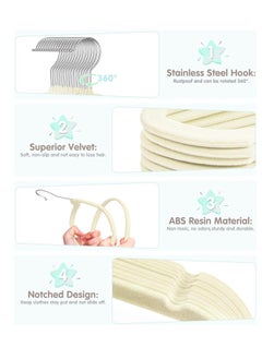 TYCOM \Kids Velvet Clothes Hangers 50 Pack  Thin Space Saving Coats Clothes Hangers Non-Slip Suit Hangers with 360 Degree Swivel Hook Hold Up to 5KG for Jackets Pants Dress Kids 50 Pack  - Image 4