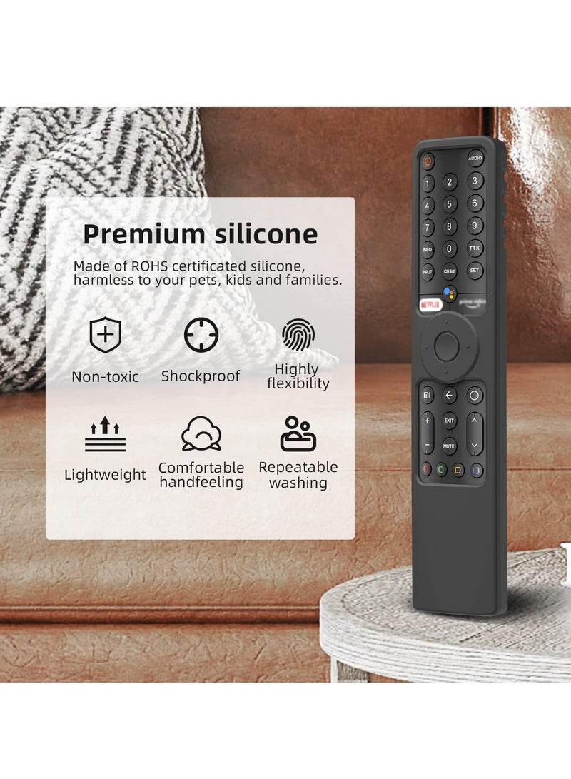 Y&D Dustproof Silicone Case for Xiaomi TV P1/P1E/Q1/Q1E Bluetooth Voice Remote XMRM-19 Control Shockproof Protective Shell Cover XIAOMI Smart (Black) - Image 3
