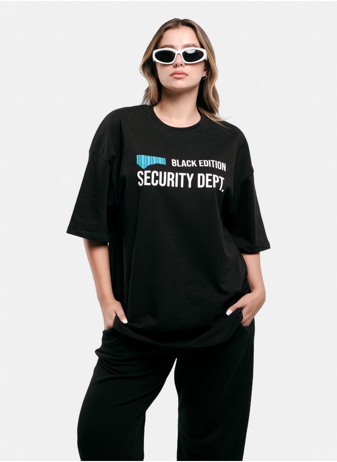 BLACK EDITION - UNISEX SECURITY DEP OVERSIZED T-SHIRT - Image 1