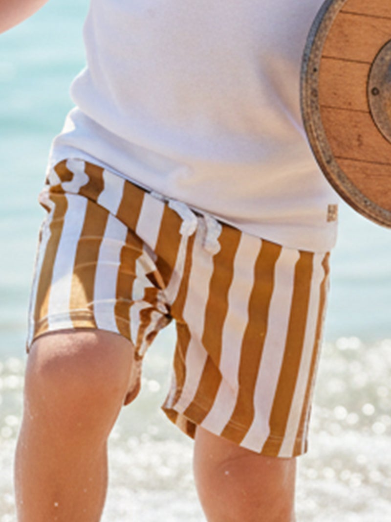 Swim Trunks for Baby Boys Fashion Stripes Print Elastic Waist Beach Shorts Kid Board Shorts - Image 5