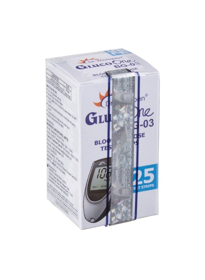 دكتور.موربين شرائط اختبار مستوى الجلوكوز في الدم Dr. Morepen BG-03، عبوة تحتوي على 25 شريطاً (بدون جهاز قياس) - Image 4