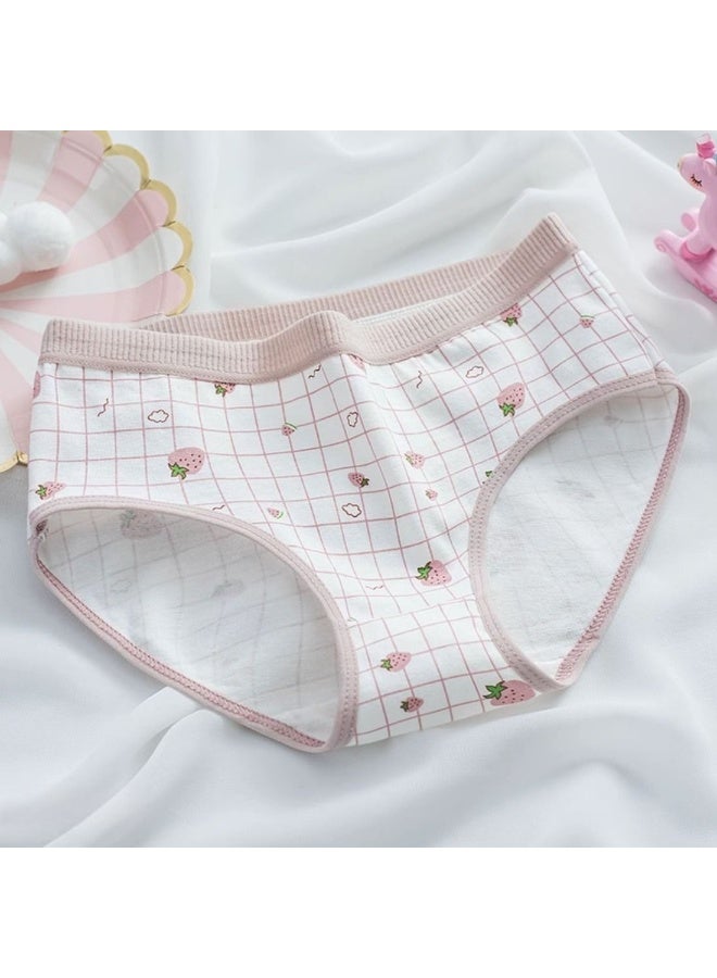 5-Pack Girls' Cotton Briefs, Cute Cartoon Strawberry Bunny Underwear for Kids (3-8 Years) - Image 5
