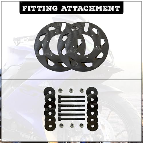 MIKANIX Carbon Finish Wind Design Front/Rear Pro Disc Wheel Cover 17 Inch Fairing Kit Compatible with Yamaha R15 V3, V4 & M - Image 3