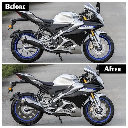 MIKANIX Carbon Finish Wind Design Front/Rear Pro Disc Wheel Cover 17 Inch Fairing Kit Compatible with Yamaha R15 V3, V4 & M - Image 4