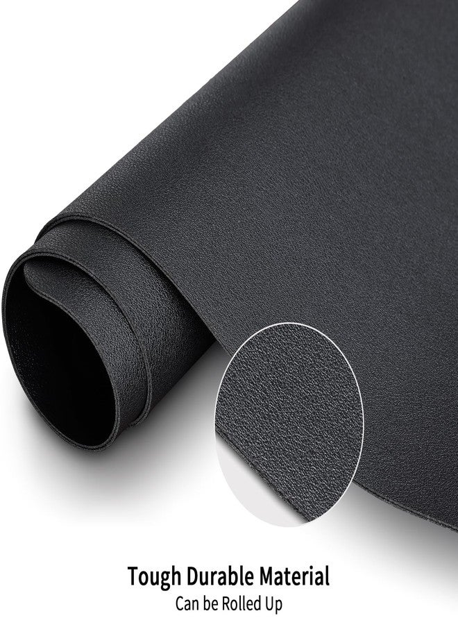 KINGFOM Desk Pad Office Desktop Protecter, PU Leather Desk Mat Blotters Organizer with Comfortable Writing Surface (47.2" x 23.6", Black) - Image 5