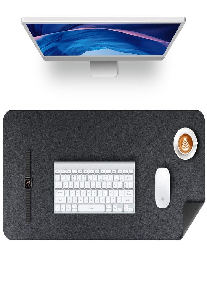 KINGFOM Desk Pad Office Desktop Protecter, PU Leather Desk Mat Blotters Organizer with Comfortable Writing Surface (47.2" x 23.6", Black) - Image 2