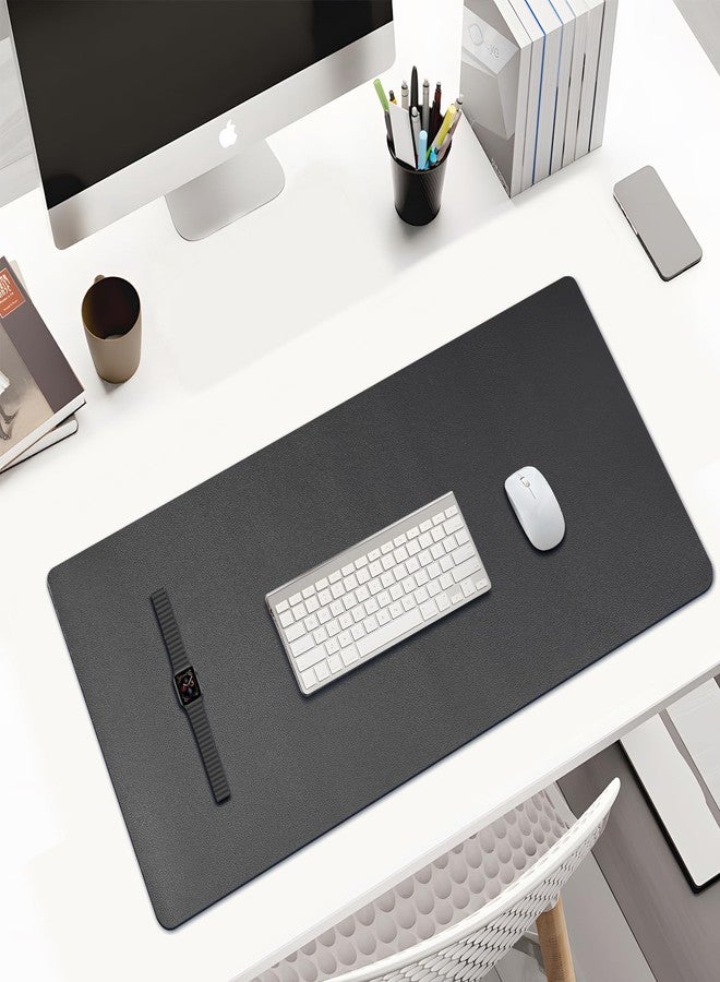 KINGFOM Desk Pad Office Desktop Protecter, PU Leather Desk Mat Blotters Organizer with Comfortable Writing Surface (47.2" x 23.6", Black) - Image 3