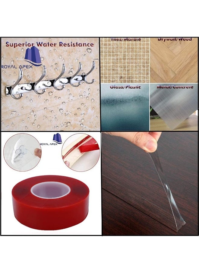 Royal Apex Strong Double-Sided Sticky Clear Traceless Acrylic Transparent Adhesive Tape For Home Wall Room Office Decor Phones Pictures Household And Outdoor Mounting (49Mm X 50 M)  - Image 3