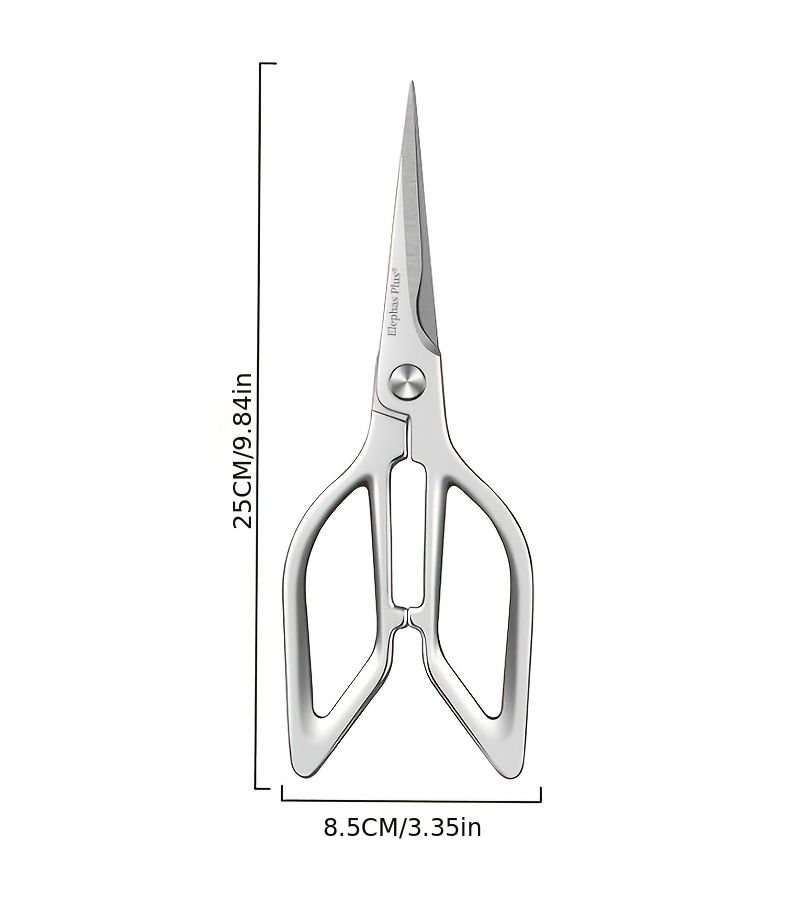 Silvery Stainless Steel Household Scissors for Meat Cutting Kitchen Shears Gift Box - Image 3