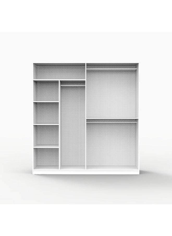 DANUBE HOME Manila 2Mtr Sliding Door Wardrobe Extra Sturdy Closet Clothes Storage Cupboard Modern Design Space Saving Sliding Door Cabinet For Bedroom L200Xw60Xh209Cm - Cream  - Image 1