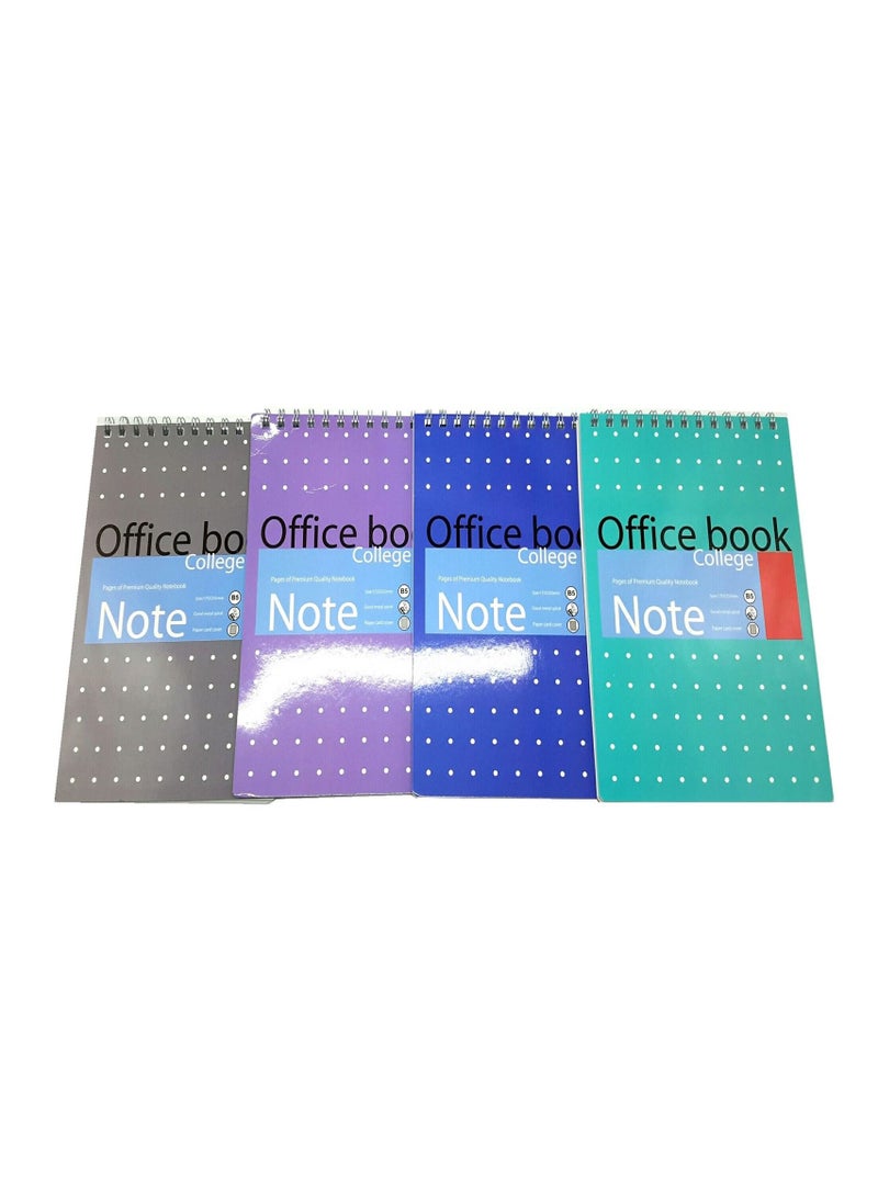 ATKET 4-Piece Top Spiral Office Notebook B5 Size Assorted Colours - Image 1