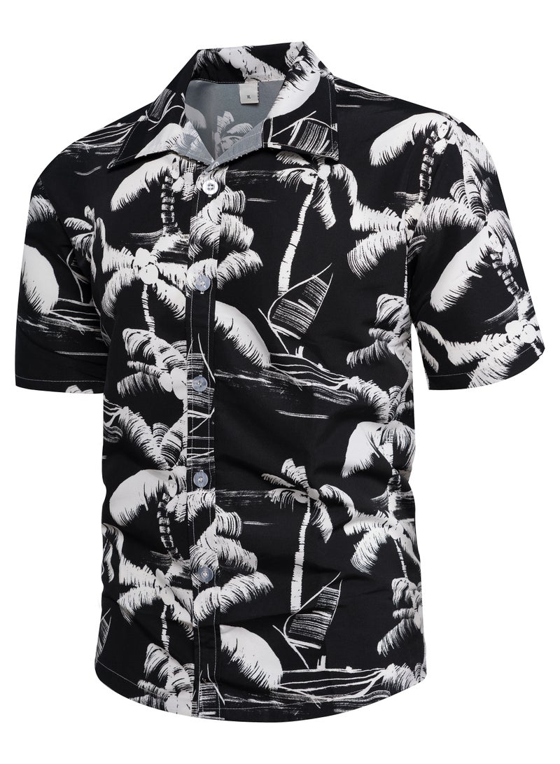 Loquat Beach Quick Drying Loose Fitting Short Sleeved Shirt Black  - Image 1