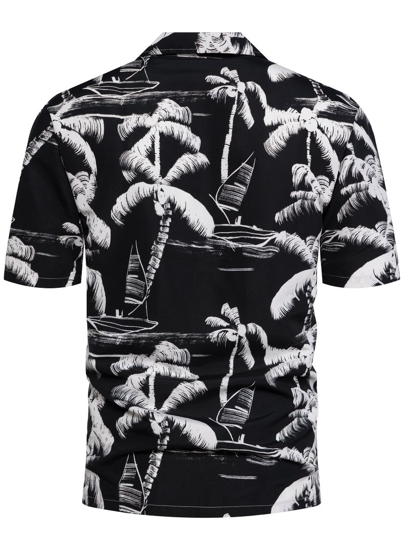 Loquat Beach Quick Drying Loose Fitting Short Sleeved Shirt Black  - Image 2