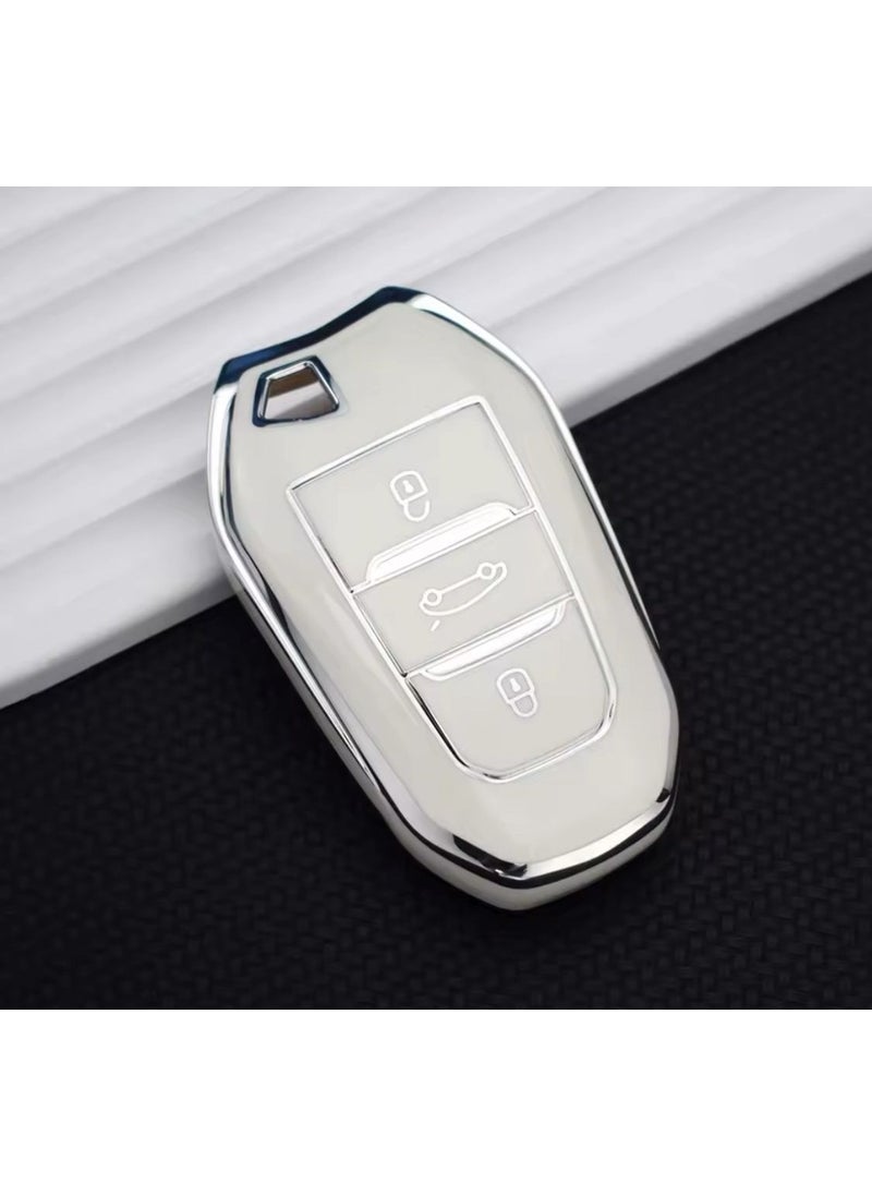 Şenyıldız Aksesuar Peugeot 208 308 508 2008 3008 5008 Rifter Key Protection Case Keyless Start Chrome Detailed  - Image 1