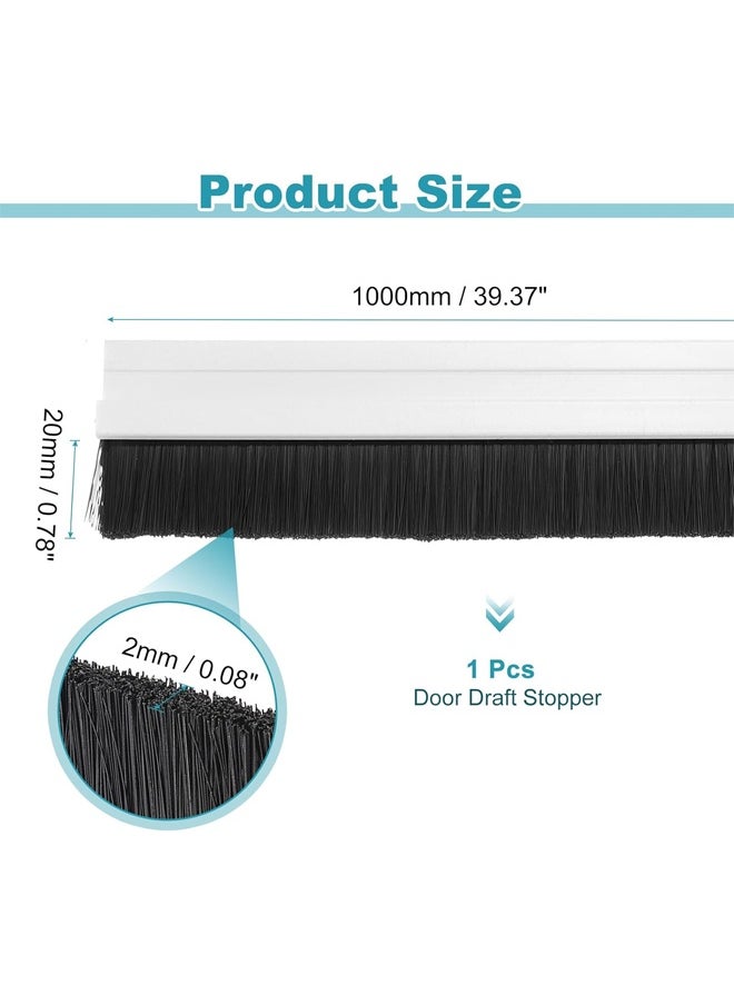 HQ-GAMING - Door Draft Stopper Adhesive Door Weather Stripping Door Bottom Seal Strip Under Door Sweep with Brush for Cold Insulation Dust Noise Blocker Door Brush Bottom Sweep Weatherproofing Solution for Gaps (White) - Image 1