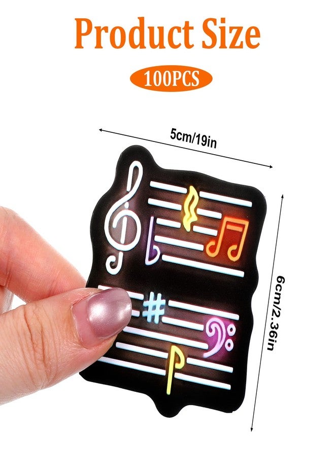 ElevateTech 100Pcs Cool Neon Stickers Music Stickers Waterproof Vinyl Sticker Rock and Roll StickersMusic Band Decor Party Favors Birthday Party Decorations for Water Bottle Luggage Helmet - Image 2