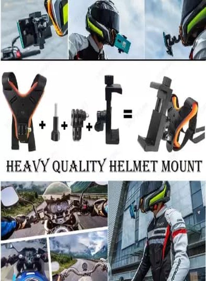 Like Star Helmet Chin Strap Mount with Mobile Clip & Screw Compatible with All Smart Phones Go pro Hero (Helmet Mount KIT) - Image 2