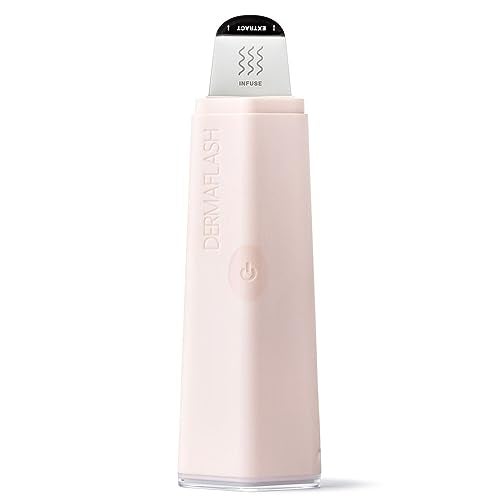 DERMAFLASH جهاز العناية بالبشرة DERMAFLASH DERMAPORE+، جهاز استخراج المسام بالموجات فوق الصوتية 2 في 1 ومغذي للعناية بالبشرة، بلش - Image 1