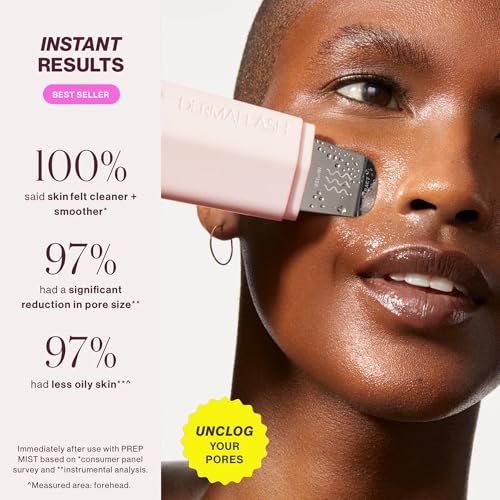 DERMAFLASH جهاز العناية بالبشرة DERMAFLASH DERMAPORE+، جهاز استخراج المسام بالموجات فوق الصوتية 2 في 1 ومغذي للعناية بالبشرة، بلش - Image 2