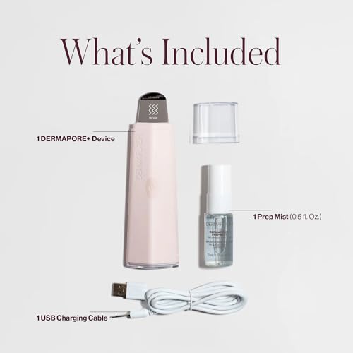 DERMAFLASH جهاز العناية بالبشرة DERMAFLASH DERMAPORE+، جهاز استخراج المسام بالموجات فوق الصوتية 2 في 1 ومغذي للعناية بالبشرة، بلش - Image 3