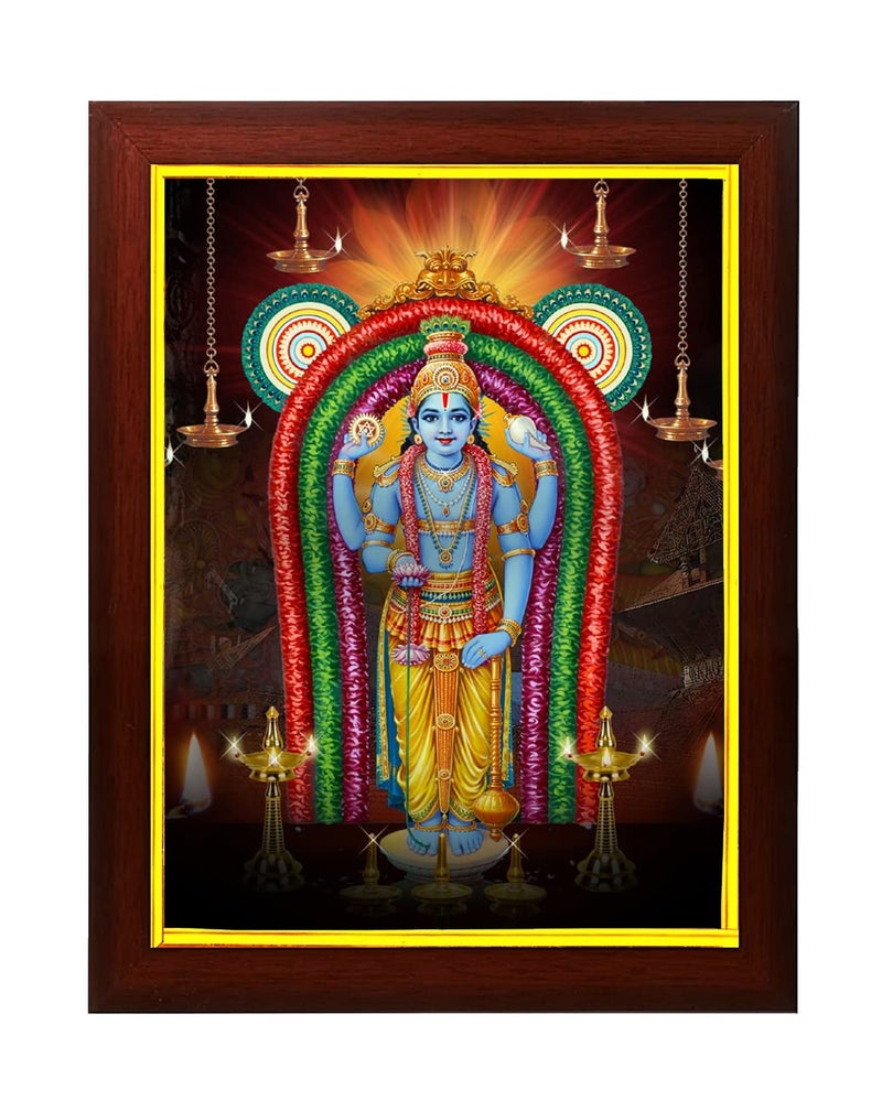 zig zag Lord Guruvayurappan  Guruvayoorappan Photo Frame For wall  room Size Medium  95 x 135 inches Acrylic Glass Brown