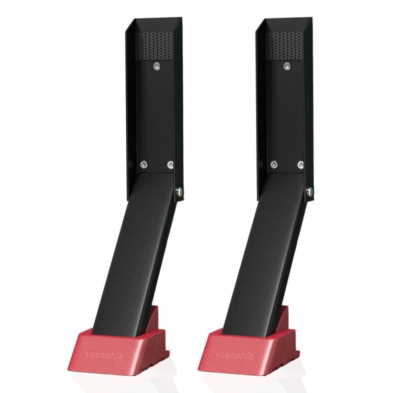 vaanshie 2 Pack Door Stop No Drill Door Stoppers Kickdown Doorstop for Home Glass Doors Outdoors Easy to Install Doors with Self Adhesive Door Stopper No Screw Flip Down Portable Door Stopper Black - Image 2