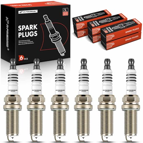 A-Premium Double Iridium Spark Plug Compatible with Toyota Camry, RAV4, Highlander, Sienna, Avalon & Subaru Outback, Legacy, Tribeca & Volvo XC60, XC70, XC90,S60, S80 & Lexus ES350, RX350, Pack of 6 - Image 1