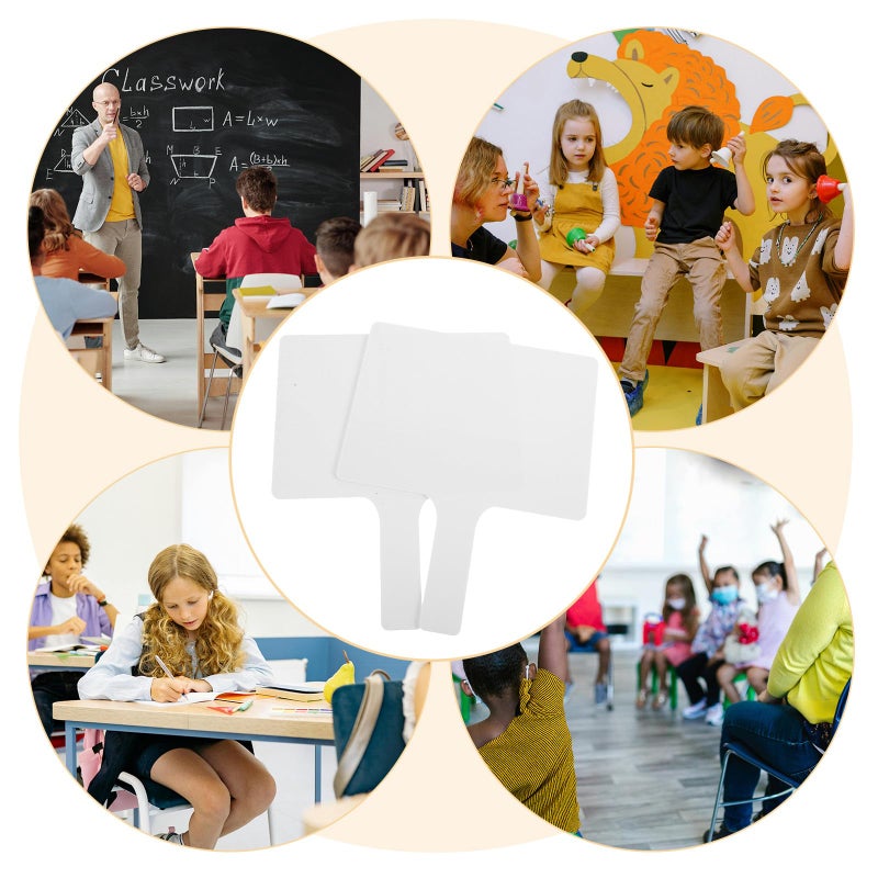 Double Sided Dry Erase White Boards Small Rectangle Handheld Answer Paddles with Markers for Classroom Teaching Student Participation 2 Pack - Image 5