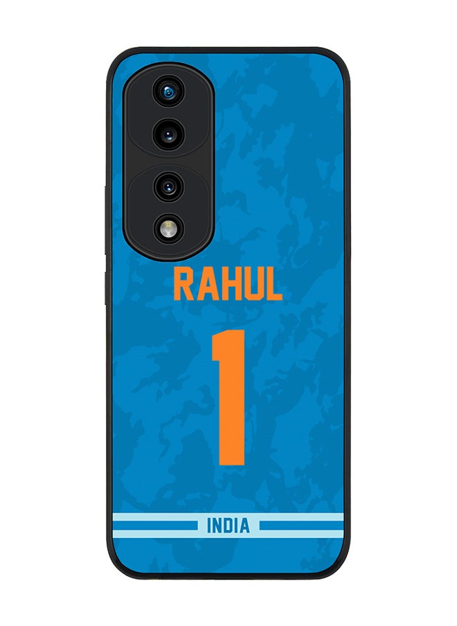 Stylizedd Rugged Black Edge Case for Honor 70 Pro, Slim fit Soft Case Flexible Rubber Edges Thin Cover - Player Name - KL Rahul, Jersey Number- 1  - Image 1