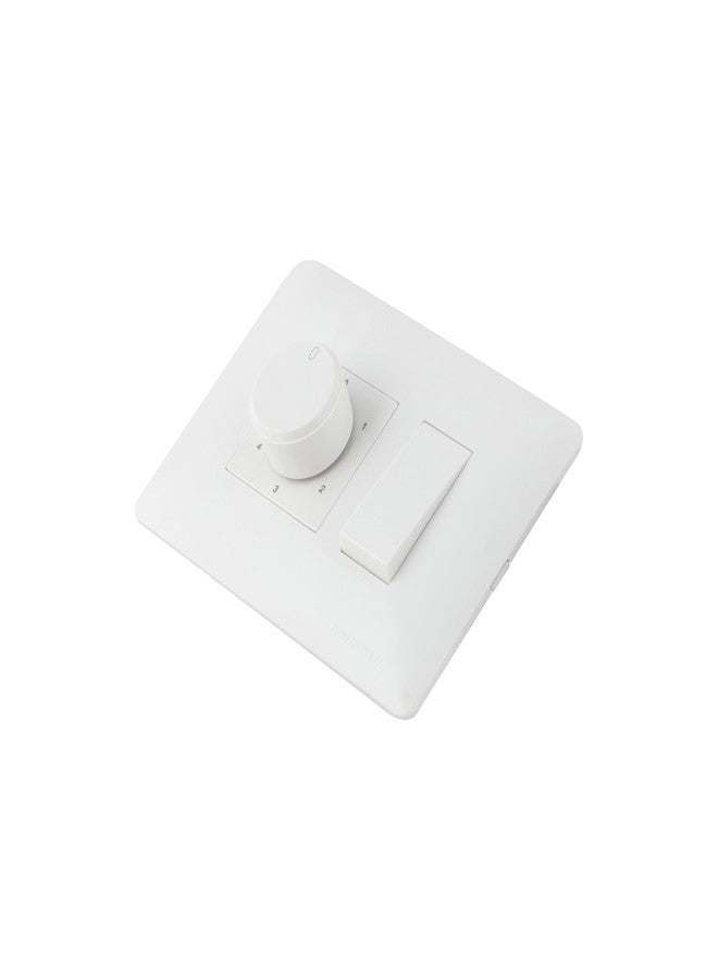 Wipro Northwest (Venia) Switch Combo of 3M Plate + 1M 6A Switch + 5 Step Fan Regulator, White (Kit 6) - Image 5