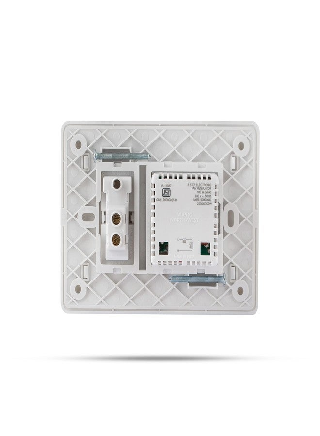 Wipro Northwest (Venia) Switch Combo of 3M Plate + 1M 6A Switch + 5 Step Fan Regulator, White (Kit 6) - Image 4