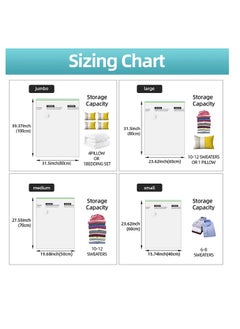 A.M 22 Vacuum Storage Bags for Clothes -6 Jumbo,5 Large,5 Medium & 6 Small - Space Saver Vacuum Bags for Comforters, Blankets, Bedding, Pillow - Travel Essentials, Seal Bags Clothing with Plastic Pump  - Image 2