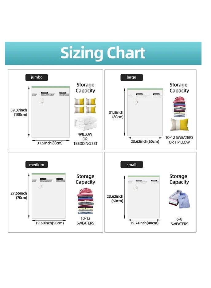 A.M 22 Vacuum Storage Bags for Clothes -6 Jumbo,5 Large,5 Medium & 6 Small - Space Saver Vacuum Bags for Comforters, Blankets, Bedding, Pillow - Travel Essentials, Seal Bags Clothing with Plastic Pump - Image 2