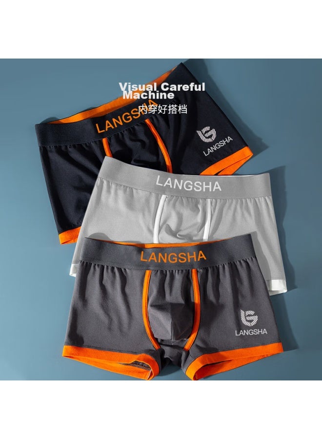 LANG SHA Langsha Men's Underwear, Pure Cotton, Antibacterial, Comfortable, Mid-rise Boxer Briefs, Men's Shorts, 4-pack  - Image 5